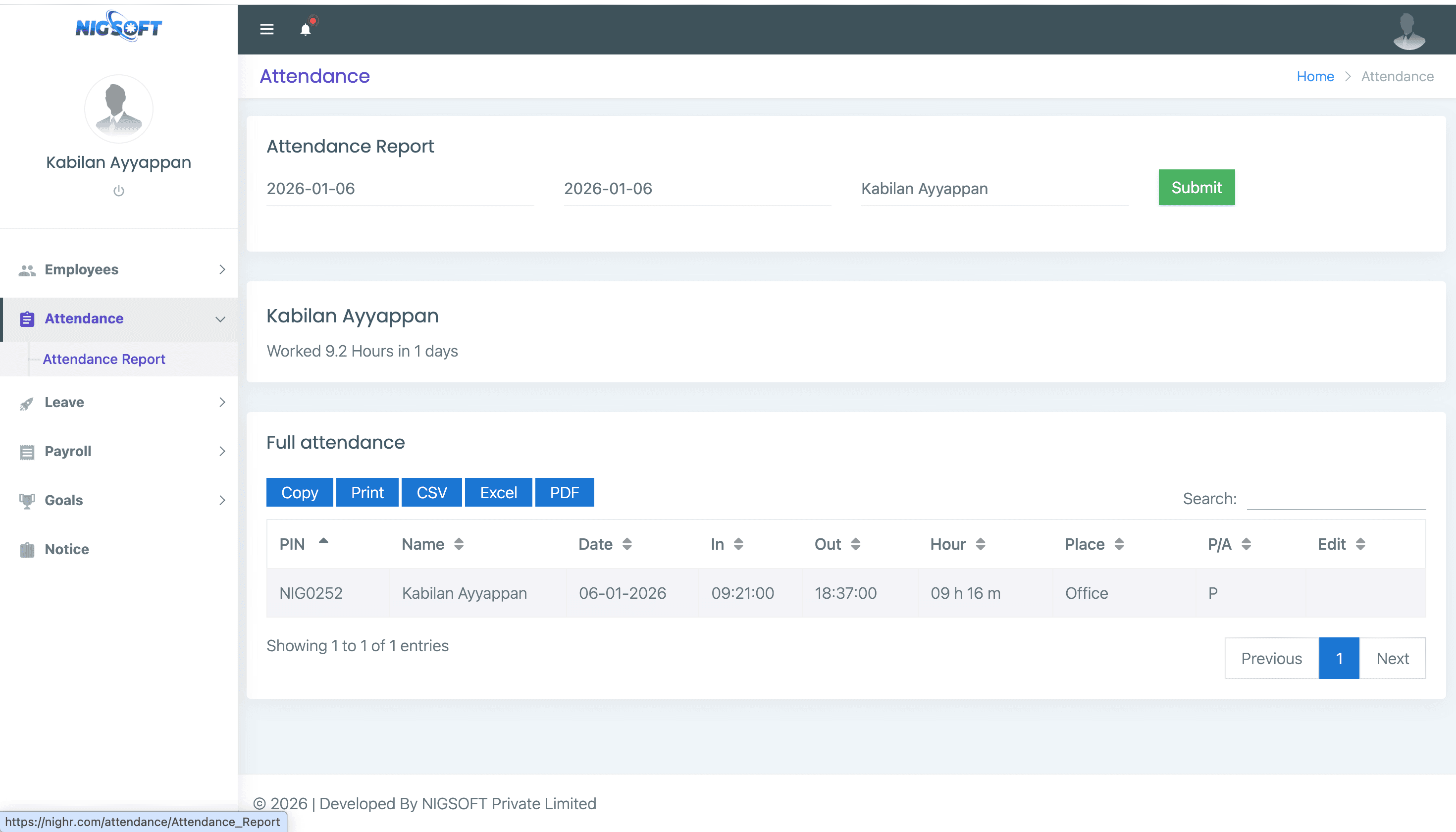 Daily Attendance Tracking & Reporting